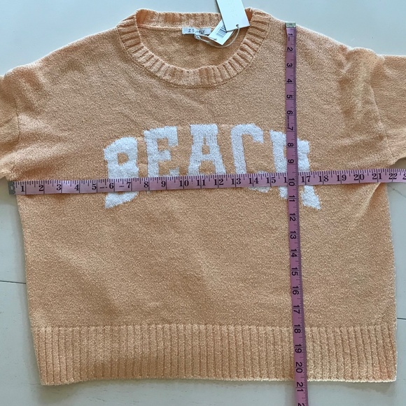 NWT Z SUPPLY OVERSIZED ORANGE CREAM BEACH SWEATER - Picture 4 of 10